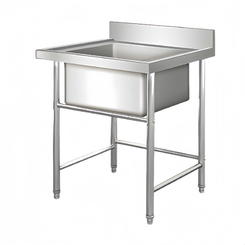 Stainless Steel Double Sink Bench With Splashback