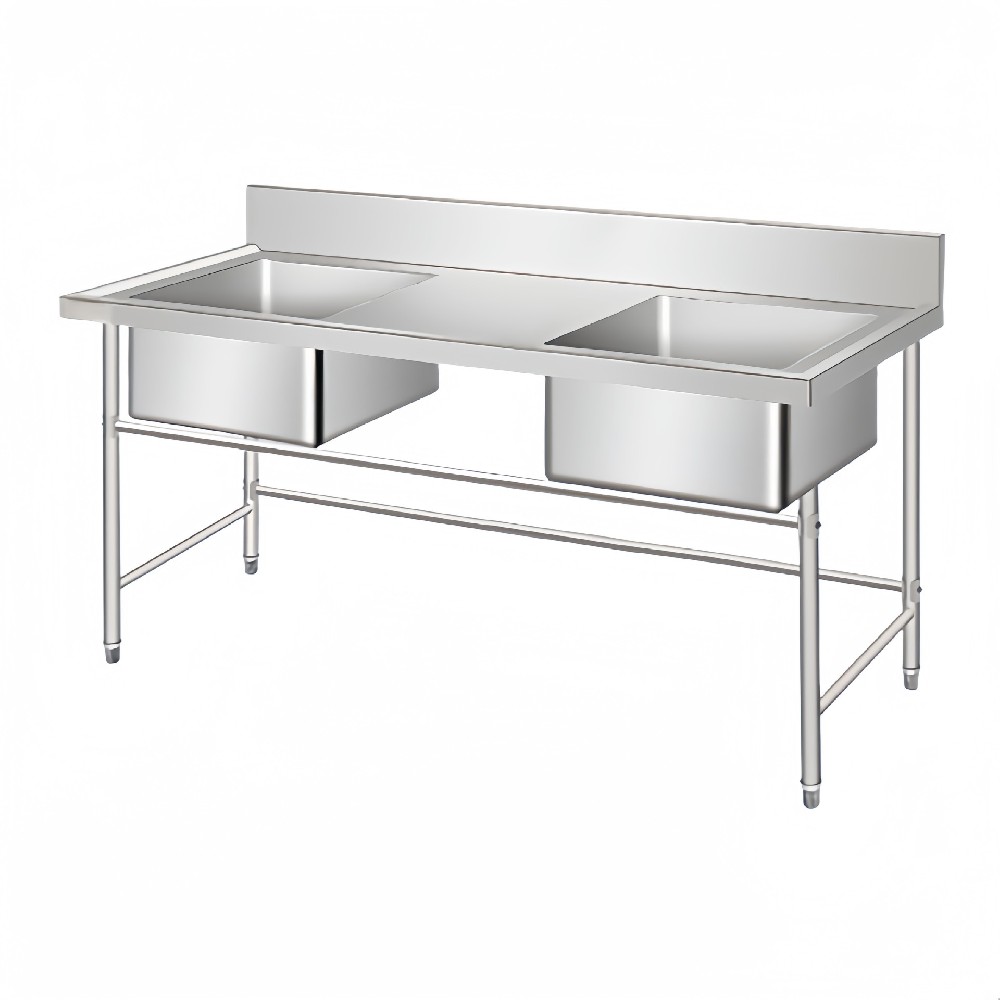 Stainless Steel Double Sink Bench