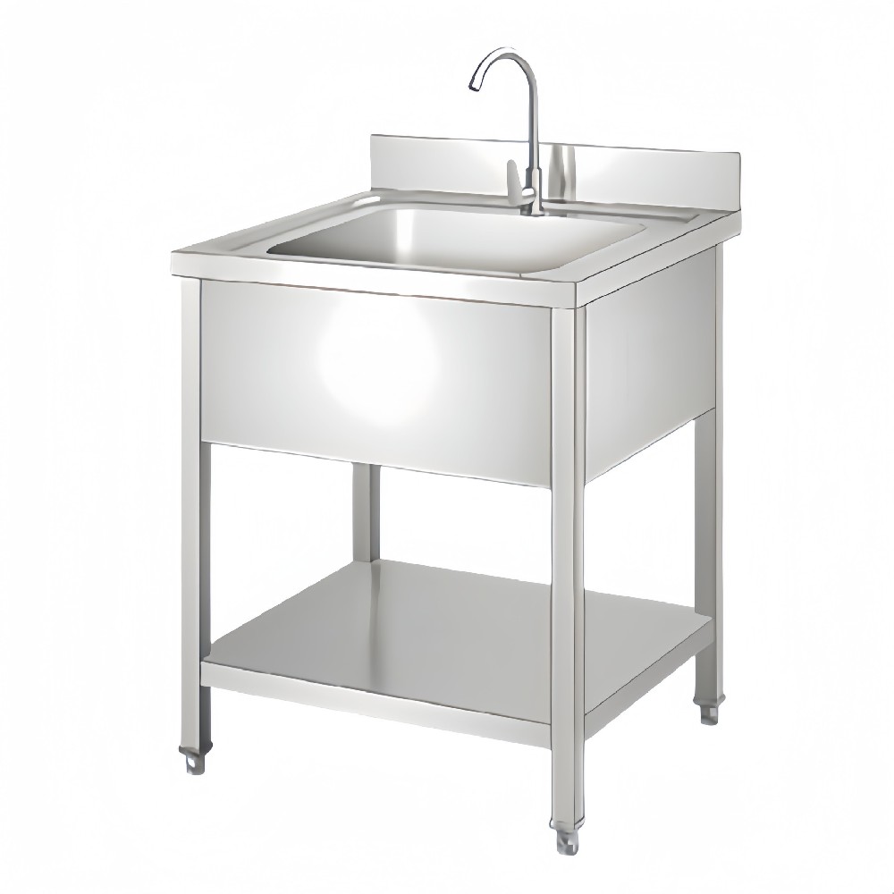 Stainless Steel Single Sink Bench WIth Undershelf