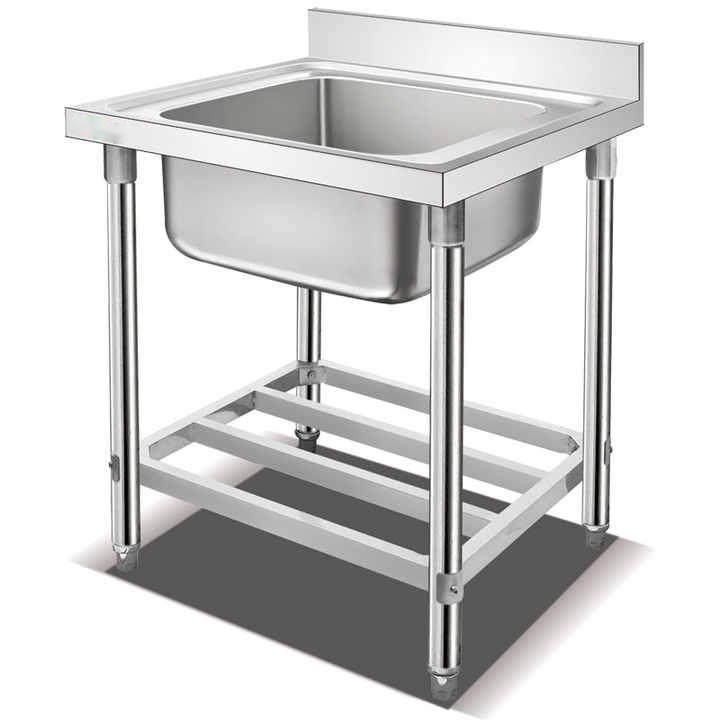Stainless Steel Single Sink Bench With Undershelf