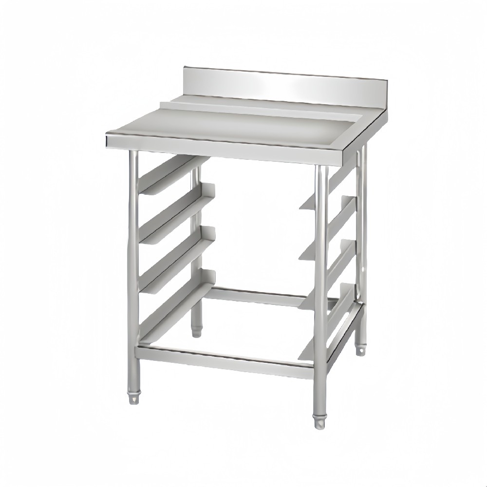 Stainless Steel Dish Wash Outlet Work Bench With Glass Rack