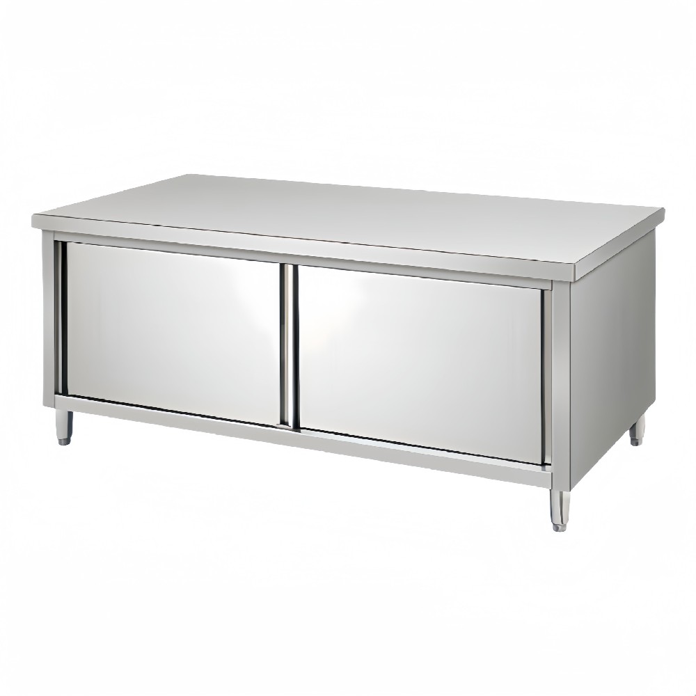 Stainless Steel Bench Cabinet With Sliding Door