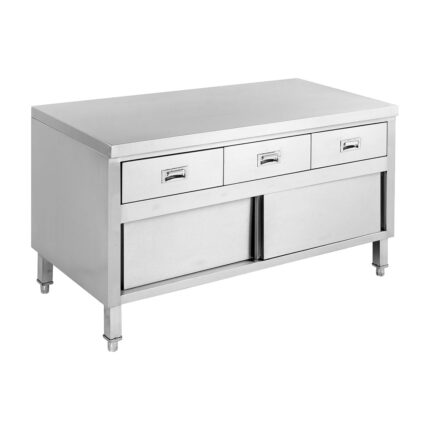 Stainless Steel Bench Cabinet With 3 Drawers