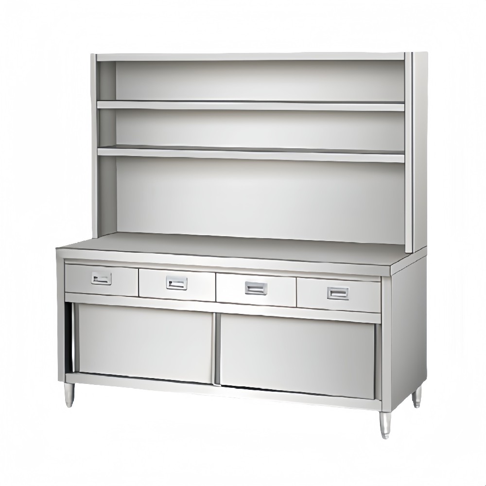 Stainless Steel Bench Cabinet With 4 Drawers&Uppershelf