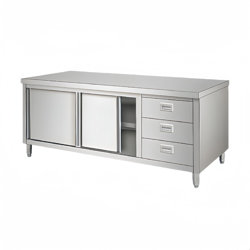 Stainless Steel Bench Cabinet With 3 Drawers